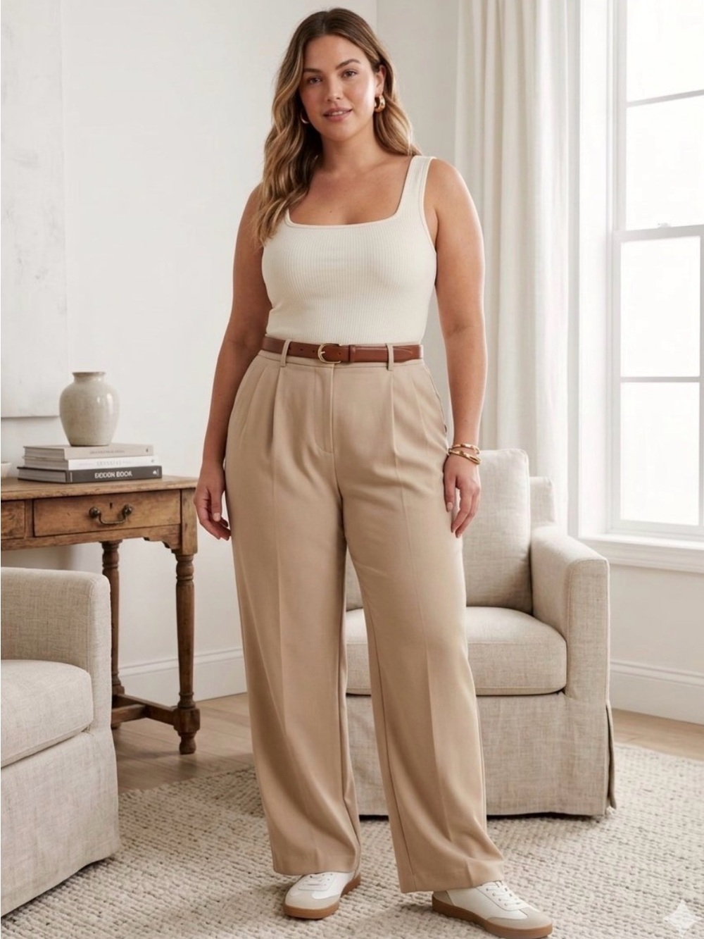 Abercrombie & Fitch Curve Love Sloane Tailored Wide-Leg Pant
Size 32/14